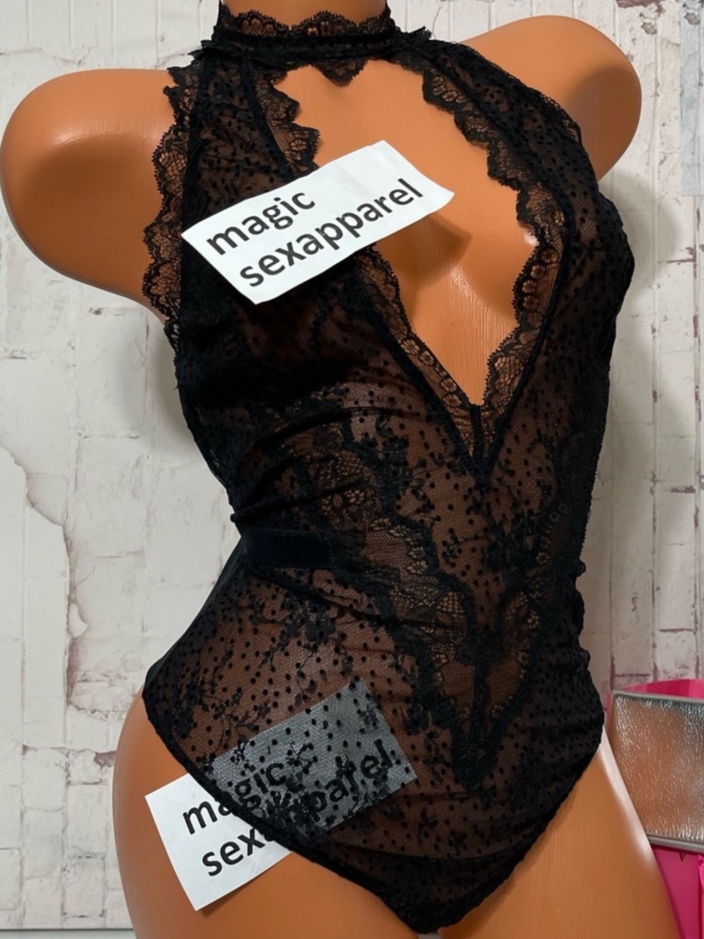 NWT VS TEDDY PANTY BUNDLE L FAUX LEATHER OPEN BACK VELVET STRAPPY CUT OUT CAGED